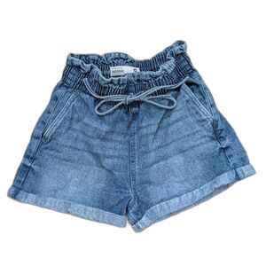 Refuge High Waist Paperbag Denim Shorts Women’s Small Cuffed Hem